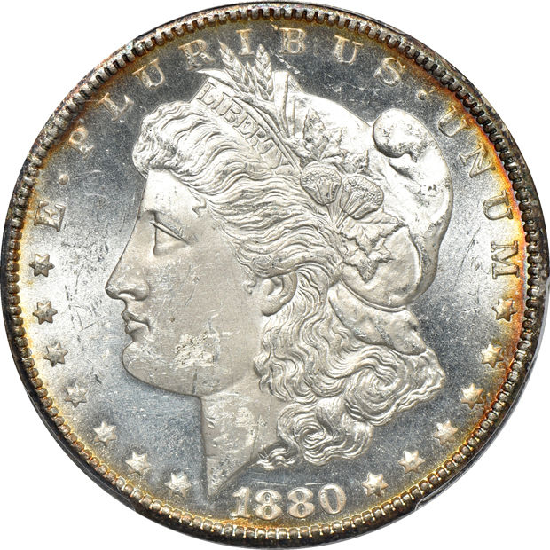 1880-CC MS-62, and an 1891-CC MS-63 CAC, both PCGS