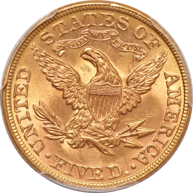 1878-S Liberty quarter-eagle AU-55, and an 1892 Liberty half-eagle MS-64, both PCGS