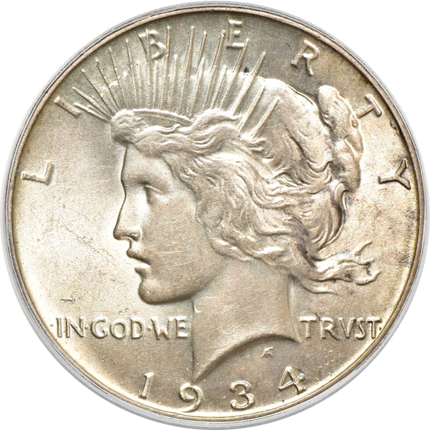 1927-S MS-63, 1934 MS-62, and a 1935 MS-62, all PCGS