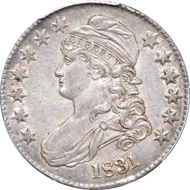 1824 AU-53, and an 1831 AU-55, both PCGS