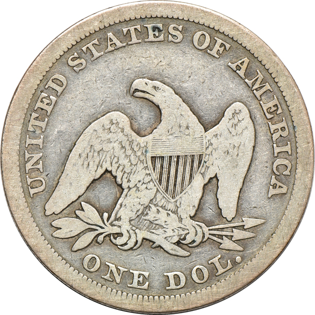 Three silver dollars and an half-dollar