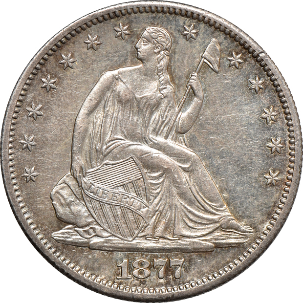 Three silver dollars and an half-dollar