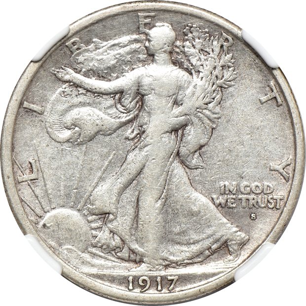 1917-S Obverse VF-30, and a 1917-S Reverse XF-40, both NGC