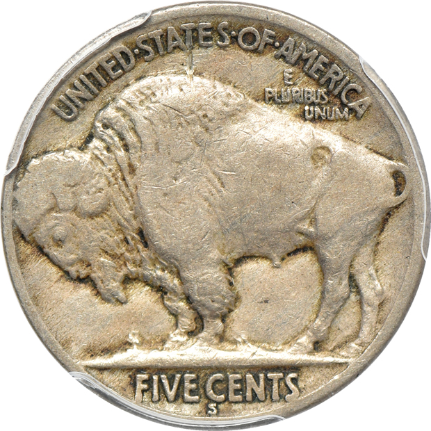 1909-S Indian cent VF-20, and a 1921-S Buffalo nickel VF-25, both PCGS