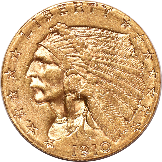 Six Indian-Head quarter eagles