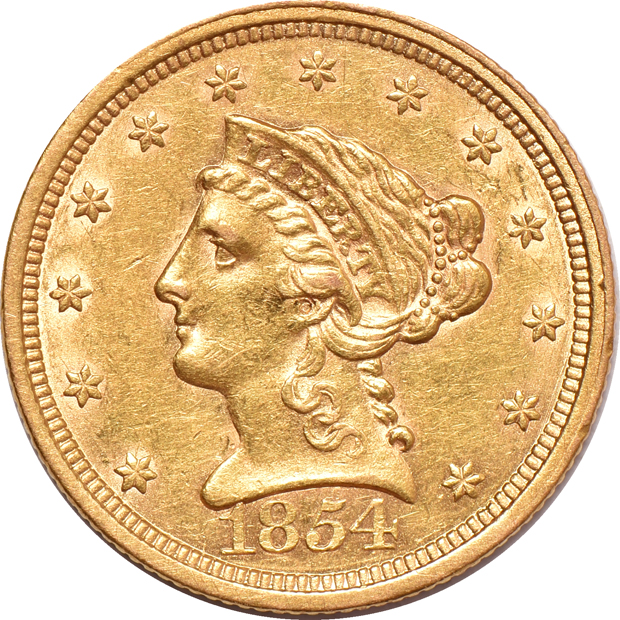 Four AU Liberty-Head quarter eagles
