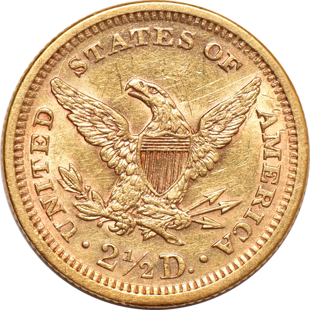 Four AU Liberty-Head quarter eagles