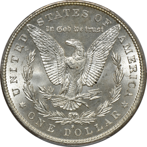 1879-S PCGS MS-66, 1884-O ANACS MS-65, and an 1887-S ANACS MS-63