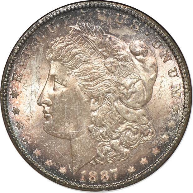 1879-S PCGS MS-66, 1884-O ANACS MS-65, and an 1887-S ANACS MS-63