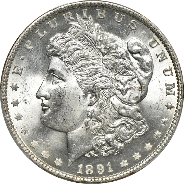 1882-O/S Strong MS-62, and an 1891 MS-64, both PCGS