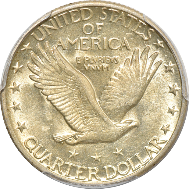Four PCGS certified Standing Liberty quarters