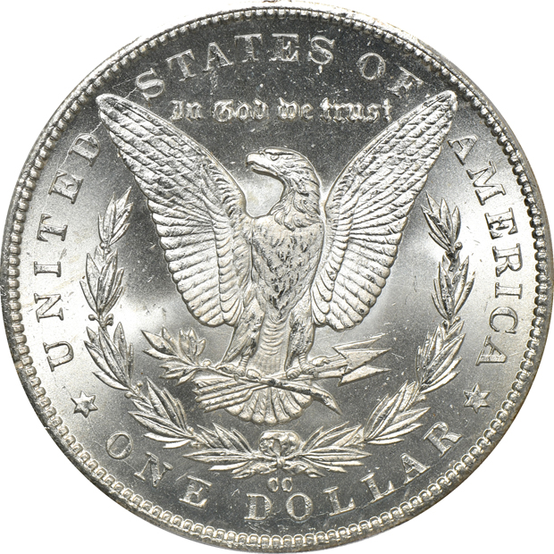 1883-CC MS-64+, 1884-CC MS-64+, and an 1884-CC MS-64, all PCGS