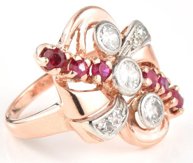 14K Rose Gold Retro Ring