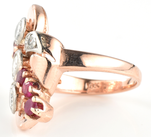 14K Rose Gold Retro Ring