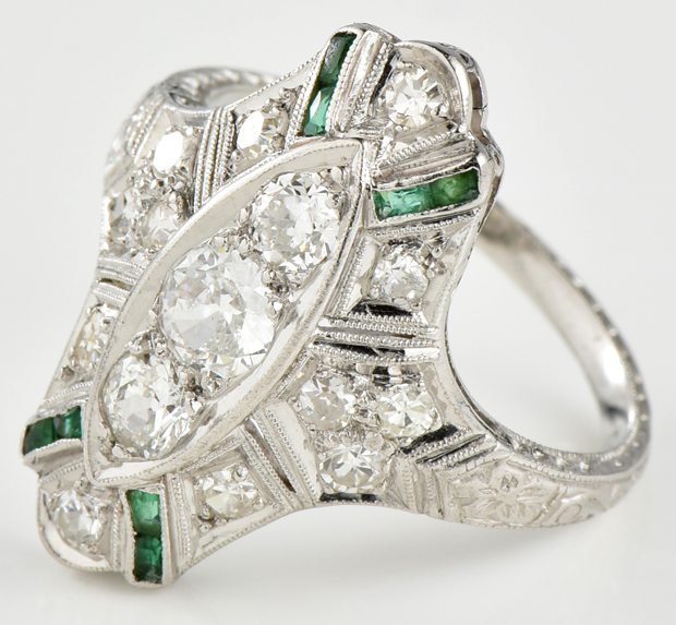 Platinum Art Deco Ring