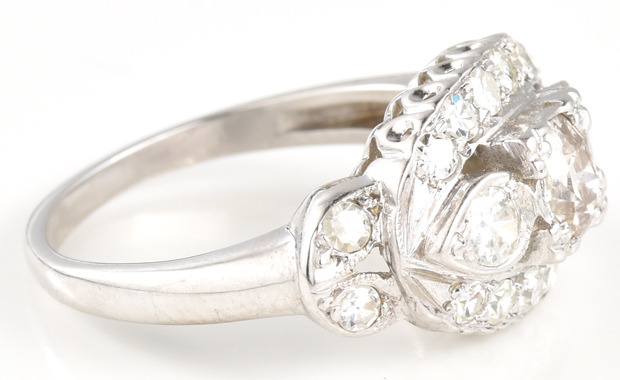 14K White Gold Vintage Ring