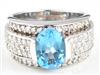 18K White Gold Blue Topaz Ring