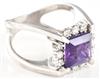 18K White Gold Amethyst Ring