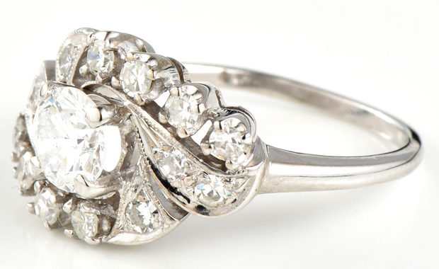 14K White Gold Diamond Ring