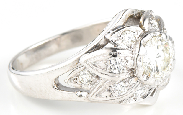 14K White Gold Diamond Ring