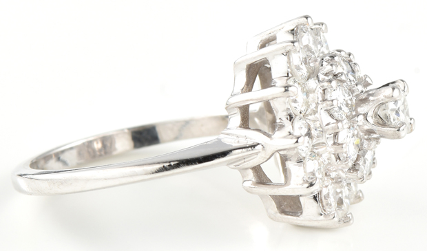 14K White Gold Diamond Ring
