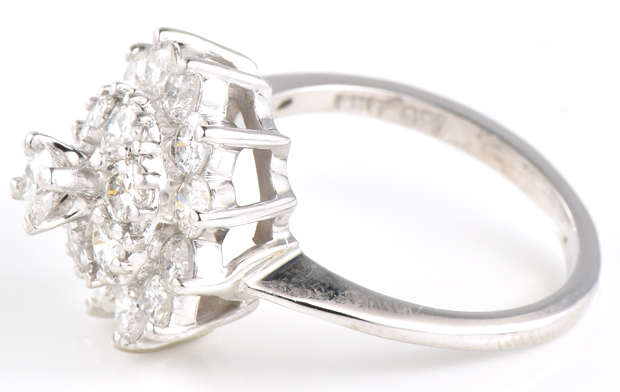 14K White Gold Diamond Ring