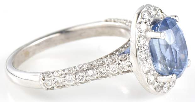 14K White Gold Ring with a 2.38 Carat Sapphire, GIA #1176840587