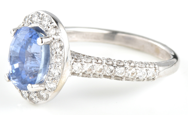14K White Gold Ring with a 2.38 Carat Sapphire, GIA #1176840587