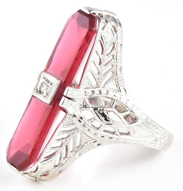 14K White Gold Vintage Ring