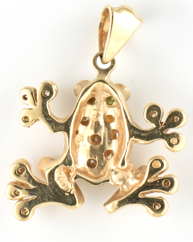 14K Yellow Gold Frog Pendant