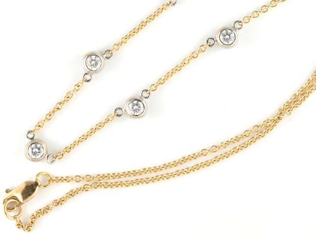 18K Yellow Gold Diamond Necklace