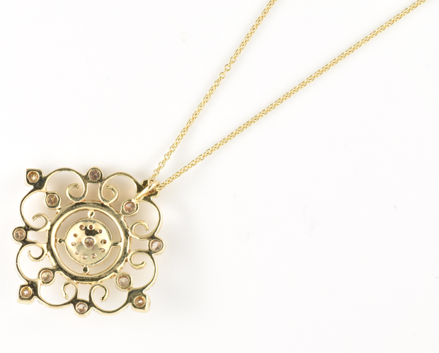 14K Yellow Gold Diamond Necklace