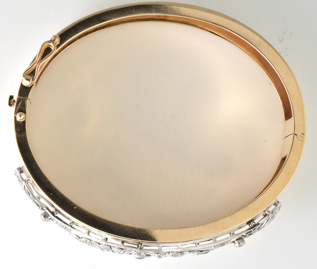 14K Two-Tone Diamond Bangle 