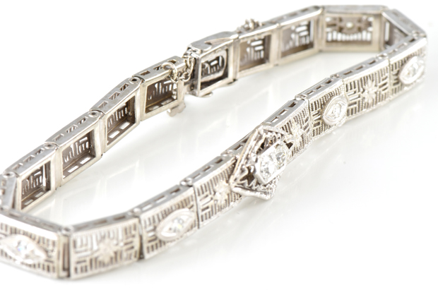 14K White Gold Diamond Bracelet