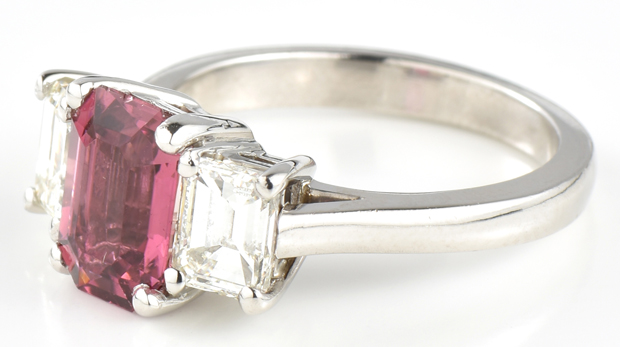 Platinum Pink Tourmaline Ring