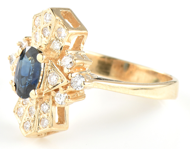 14K Yellow Gold Sapphire Ring
