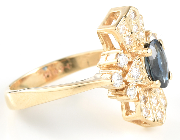 14K Yellow Gold Sapphire Ring