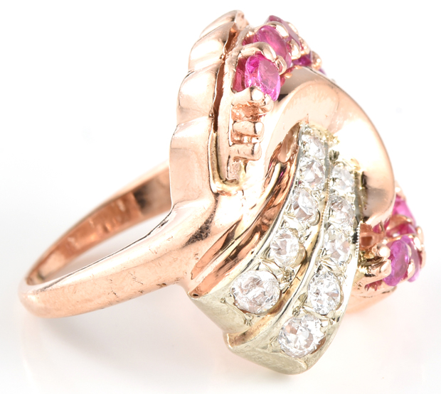 14K Rose Gold Retro Ring