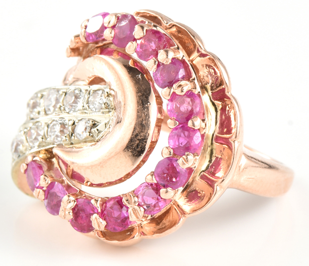 14K Rose Gold Retro Ring