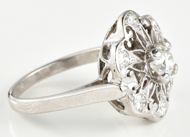 14K White Gold Diamond Ring