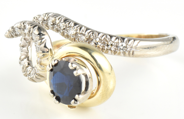 14K Two-Tone Sapphire Ring