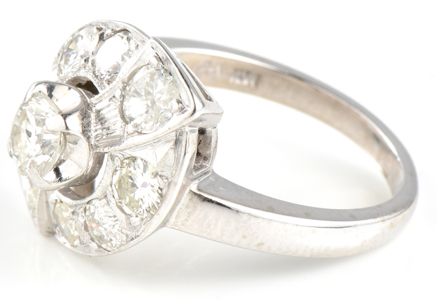14K White Gold Diamond Ring 
