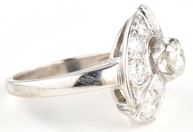 14K White Gold Diamond Ring 