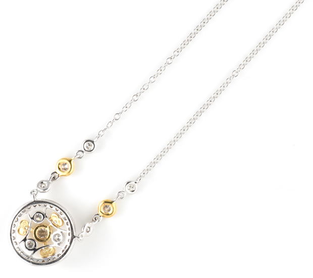 18K Two-Tone Diamond Necklace