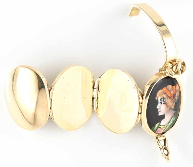 14K Yellow Gold Limoges Locket