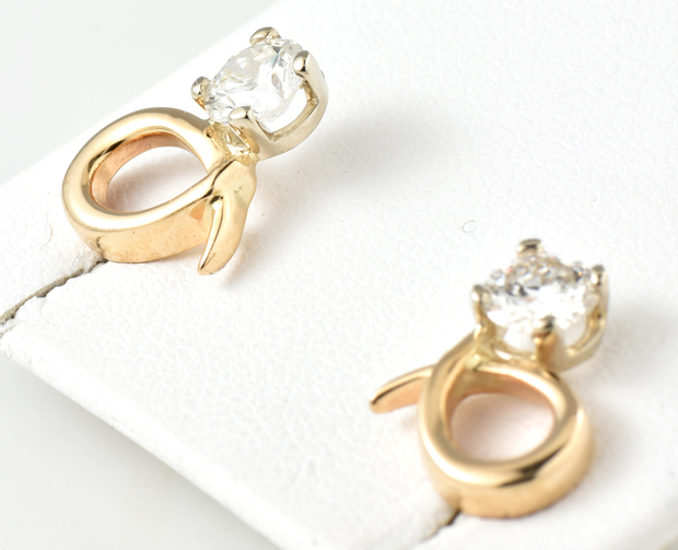 14K Yellow Gold Diamond Earrings