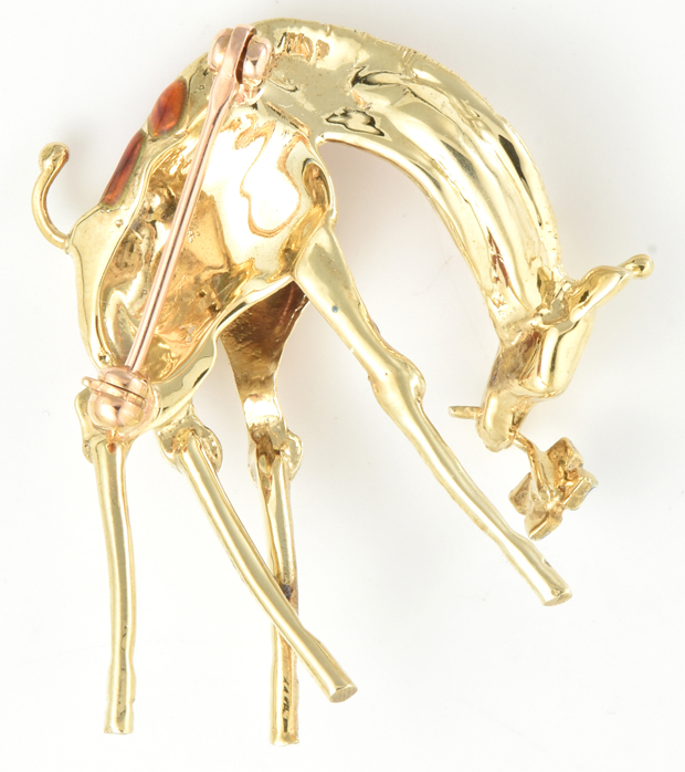 14K Yellow Gold Giraffe Pin