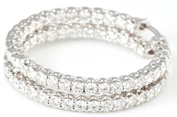 18K White Gold Hoop Earrings