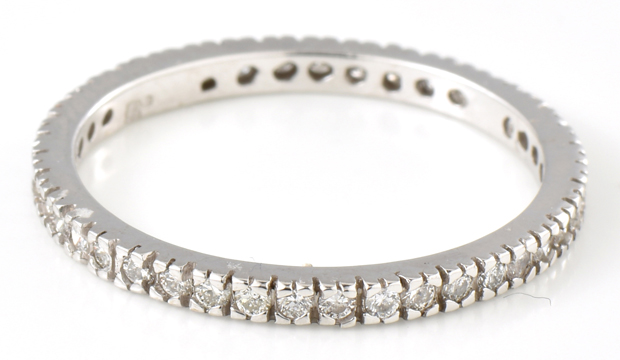 14K White Gold Diamond Band
