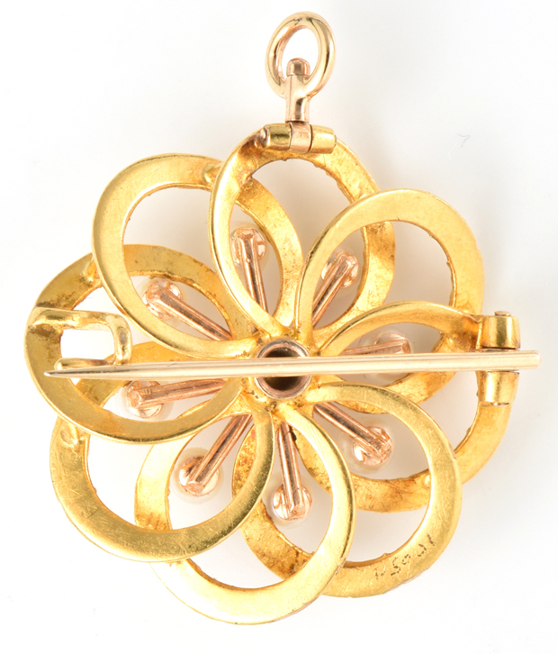 14K Yellow Gold Pearl Pin
